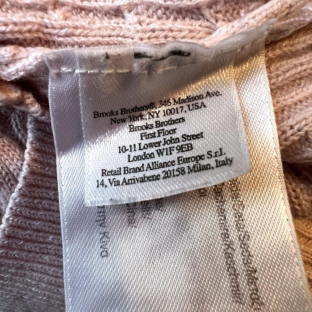 Brooks Brothers Silk Cashmere Cable Knit Cardigan Pink V-Neck‎ XL - Picture 3 of 7